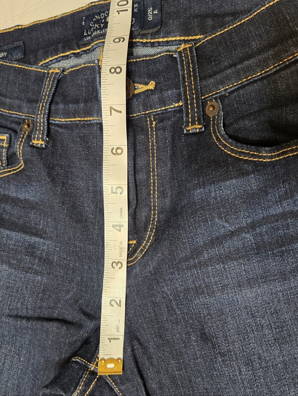 Lucky Brand Sofia Dark Indigo Skinny Jeans, Size 0/25 A. Minimalist Clean - Picture 9 of 9